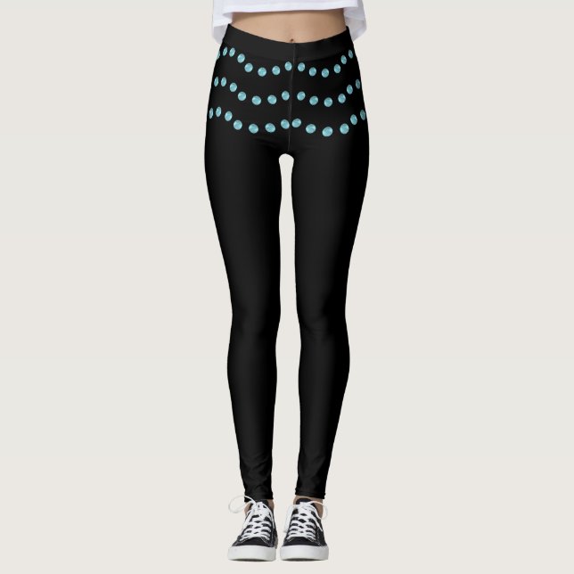 Elegante gepunktete Wellenlinien Leggings (Vorderseite)