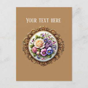 Elegante gerahmte Blumen individuell anpassbar Postkarte