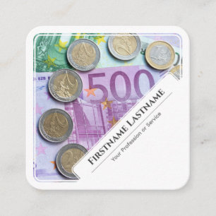 Elegante gerahmte Euro-Geldexperten Quadratische Visitenkarte
