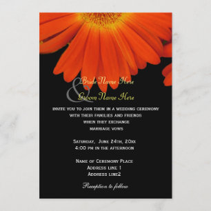 Elegante Gerbera daisy Blume Hochzeit Einladung