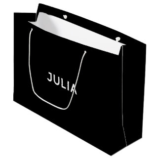 Elegante Geschenk-Tasche Julia in Schwarzweiss Große Geschenktüte
