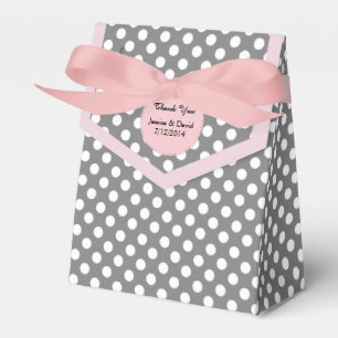 Elegante Geschenkbox mit rosa und grauen Punkten Geschenkschachtel