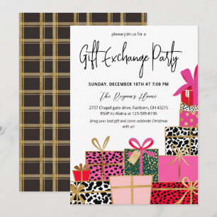 Elegante Geschenke Weihnachtsgeschenk-Tauschparty Einladung