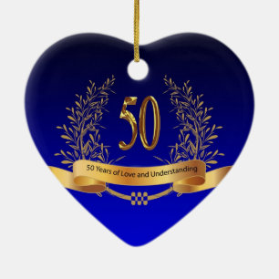 Elegante Geschenke zum 50. Hochzeitstag Keramik Ornament