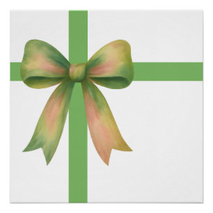 Elegante Geschenkschleife – modernes Weihnachtsdes Poster