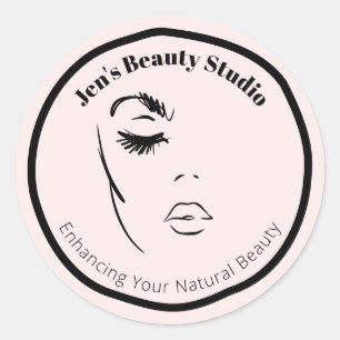 Elegante Gesichts Kontur Kosmetik Wellness Spa Runder Aufkleber