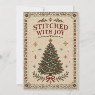 Elegante gestickte Weihnachten, Vintage-Nadelspitz Karte