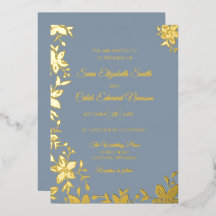 Elegante gestreifte Blume in Goldfolie auf staubig