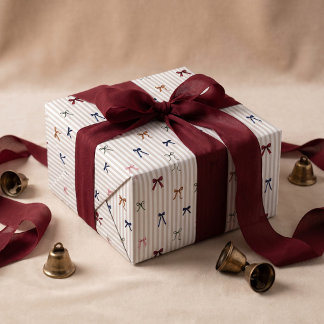 Elegante gestreifte bunte Wasserfarbe Weihnachtsbö Geschenkpapier