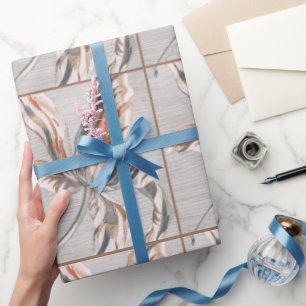 Elegante gestreifte Tulpe Antike Blumenradierung Geschenkpapier