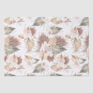Elegante getrocknete Palmwedel und tropische Blume Seidenpapier