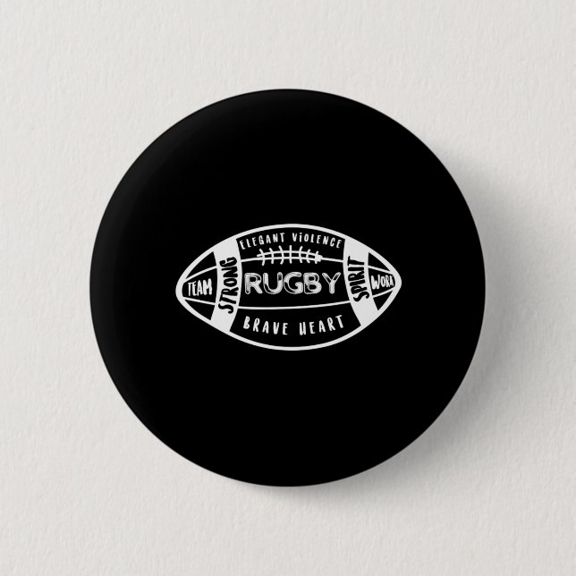 Elegante Gewalt Rugby Ball American Football Play Button (Vorderseite)
