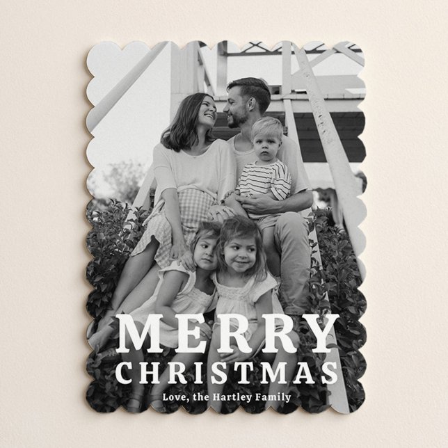 Elegante gewellte Foto-Weihnachtskarten Feiertagskarte (Von Creator hochgeladen)