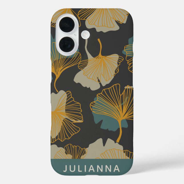 Elegante Ginkgo Blätter Muster Herbst Personalisie Case-Mate iPhone Hülle (Rückseite)