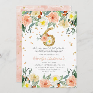 Elegante Girls 6. Geburtstag Einladungen