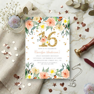 Elegante Girls Sweet 16 Einladungen zum Geburtstag