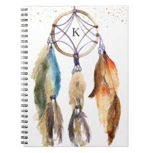 Elegante Girly Dreamcatcher Feather Personalisiert Notizblock