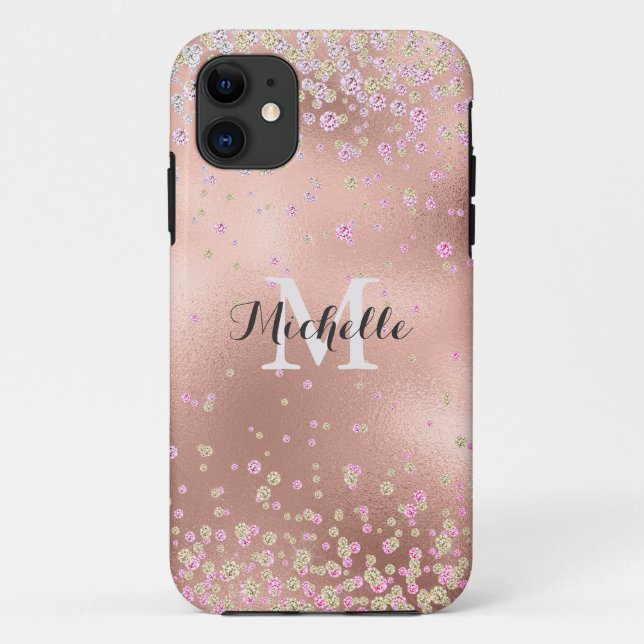 Elegante Girly Imitats Rose Case-Mate iPhone Hülle (Rückseite)