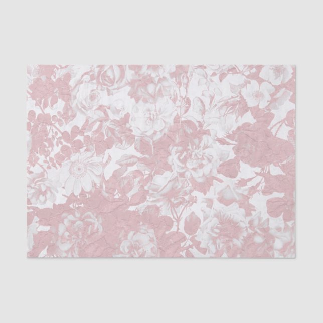 Elegante girly modische rosa korallenrote weiße seidenpapier (Vorderseite)