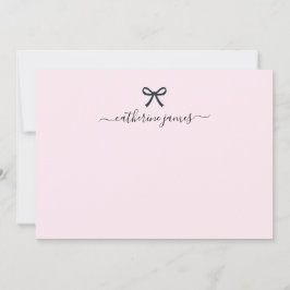 Elegante Girly Monogram Name Script Niedlich Blush Mitteilungskarte