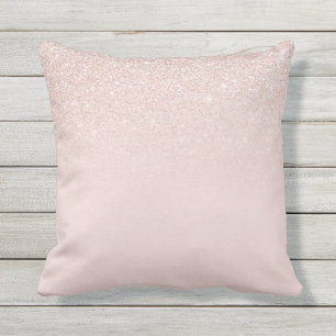 Elegante Girly Rose Gold Pink Glitzer Ombre Kissen