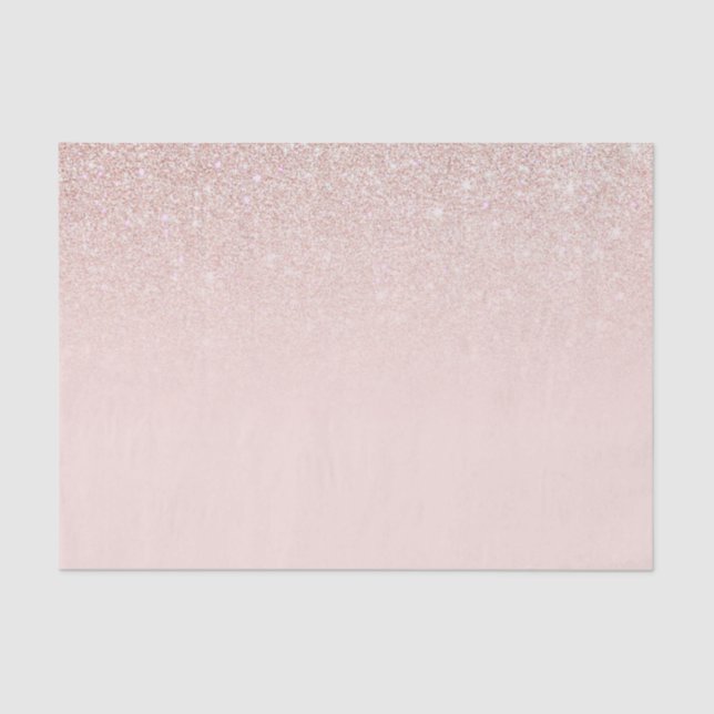Elegante Girly Rose Gold Pink Glitzer Ombre Seidenpapier (Vorderseite)