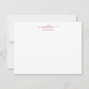 Elegante Girly Script Magenta Typografy Note Card Mitteilungskarte