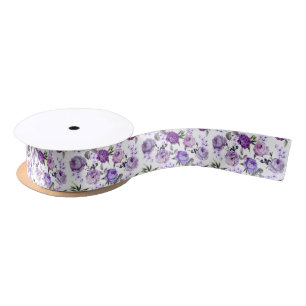 Elegante Girly violette lila lila Blumen Satinband