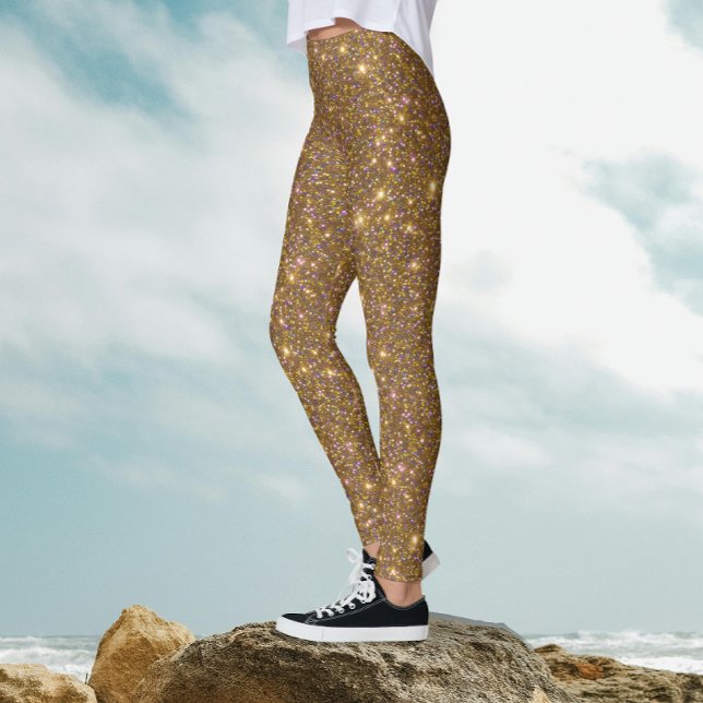 Elegante Glam Gold Glitzer Shiny Sparkle Party Leggings (Von Creator hochgeladen)