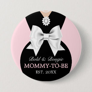 Elegante Glam Rosa Baby & Co Tiffany Babyparty Button