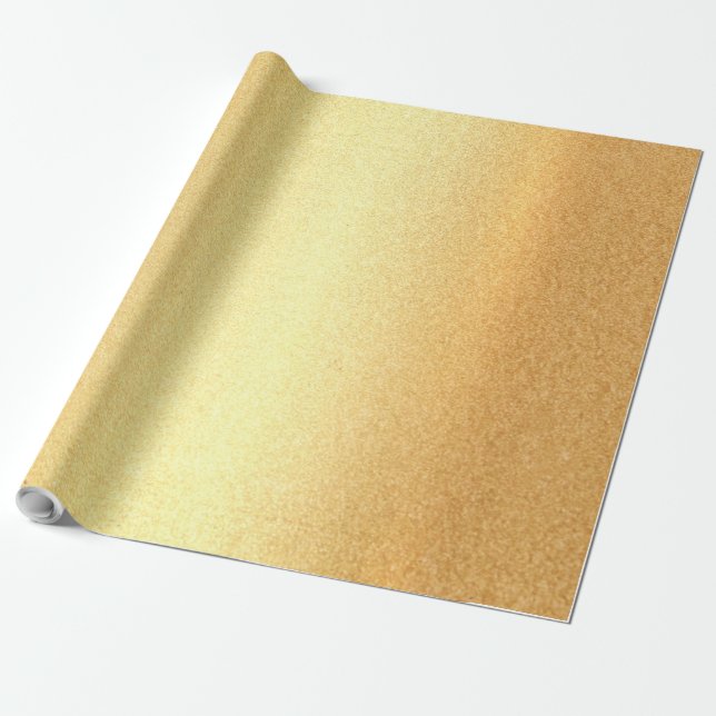 Elegante glamouröse Geschenke Gold Look Glossy Geschenkpapier (Ungerollt)
