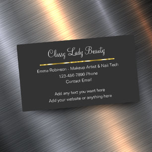 Elegante glamouröse Schönheitsmagnet-Geschäftskart Magnetische Visitenkarte