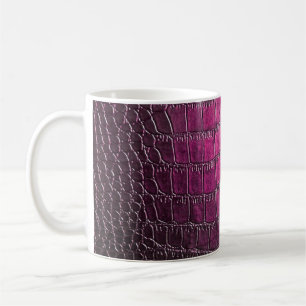 Elegante, glänzende, geprägte Hautledertextur in Kaffeetasse