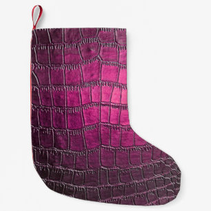 Elegante, glänzende, geprägte Hautledertextur in Kleiner Weihnachtsstrumpf
