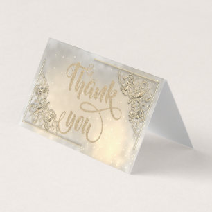 Elegante Glänzende Gold Glitzernde Dankeschön Kart Visitenkarten