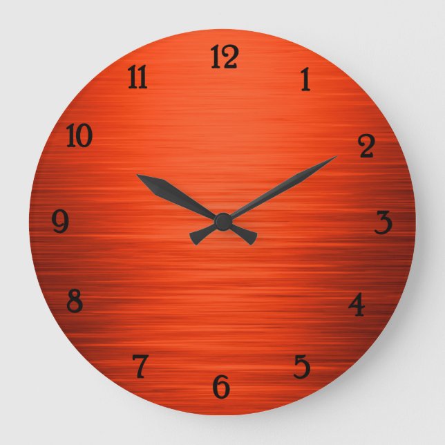 Elegante, glänzende orange-schattige Wanduhr (Vorderseite)