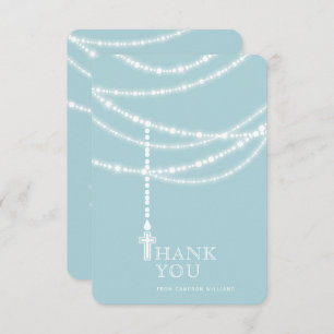 Elegante, glänzende Rosarden und religiöse Kreuzun Einladung