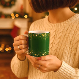 Elegante, glänzende Sterne Grüne Tasse