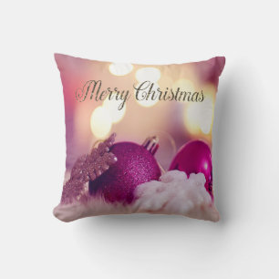 Elegante glänzende violette Weihnachtsdekorationen Kissen