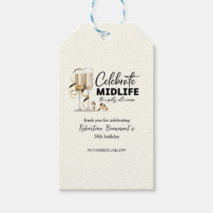 Elegante Gläser zur Feier des mittleren Lebensalte Geschenkanhänger