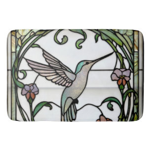 Elegante Glasmalerei im Jugendstil Kolibri Badematte