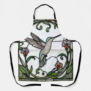 Elegante Glasmalerei im Jugendstil mit Kolibri Schürze