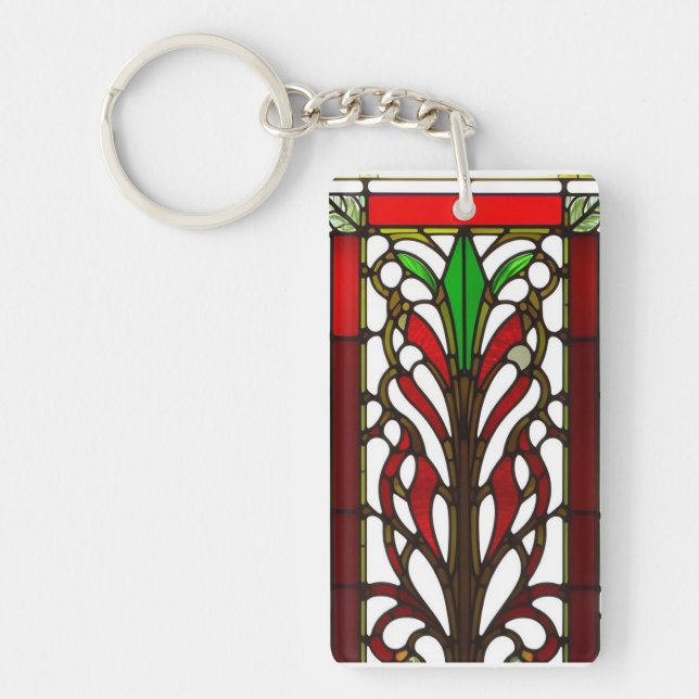 Elegante Glasplatte Schlüsselanhänger (Vorderseite)