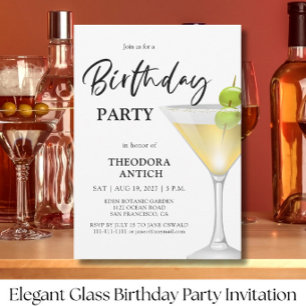 Elegante Glass Geburtstagsparty Einladung