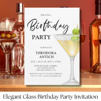 Elegante Glass Geburtstagsparty Einladung