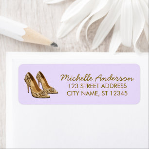 Elegante Glitter Gold Absat Schuhe Rücksendeadress
