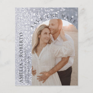 Elegante Glitter-Hochzeit-Save-the-Date-Fotokarte Flyer