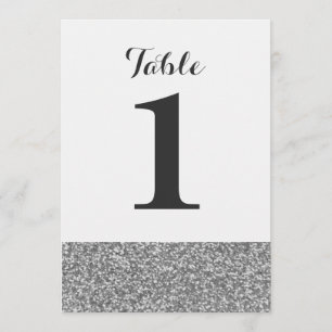 Elegante Glitter-Hochzeitstisch-Nummern Karten