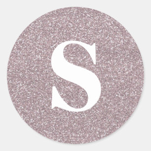 Elegante Glitter-Monogramm-Verschluss für Umschläg Runder Aufkleber