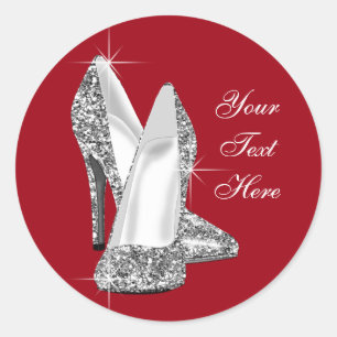 Elegante Glitter Rot High Heel Schuh Aufkleber